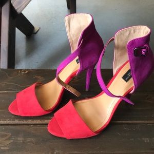 Zara color block heels. Never worn. Size 37/ us 7